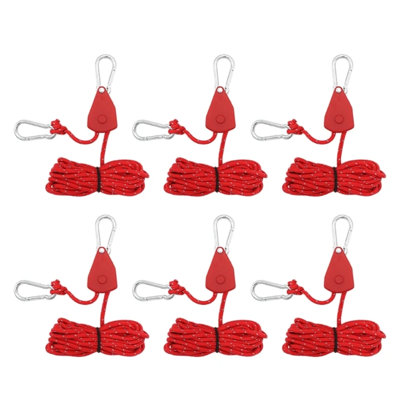 Camping Awnings Tent Rope Hangers Tent Buckle Pulley Tensioner with Carabiner