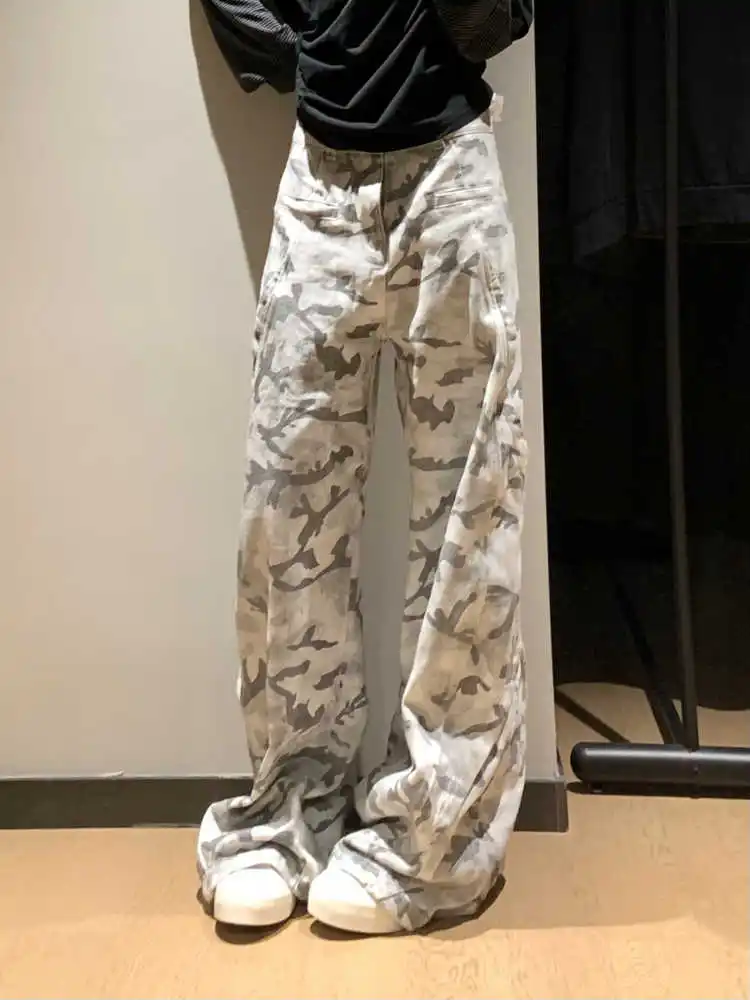 

Women's Graphic Print Jeans Baggy Harajuku Y2k Aesthetic Oversize Denim Trousers Korean Jean Pants Vintage 2000s Trashy Clothes