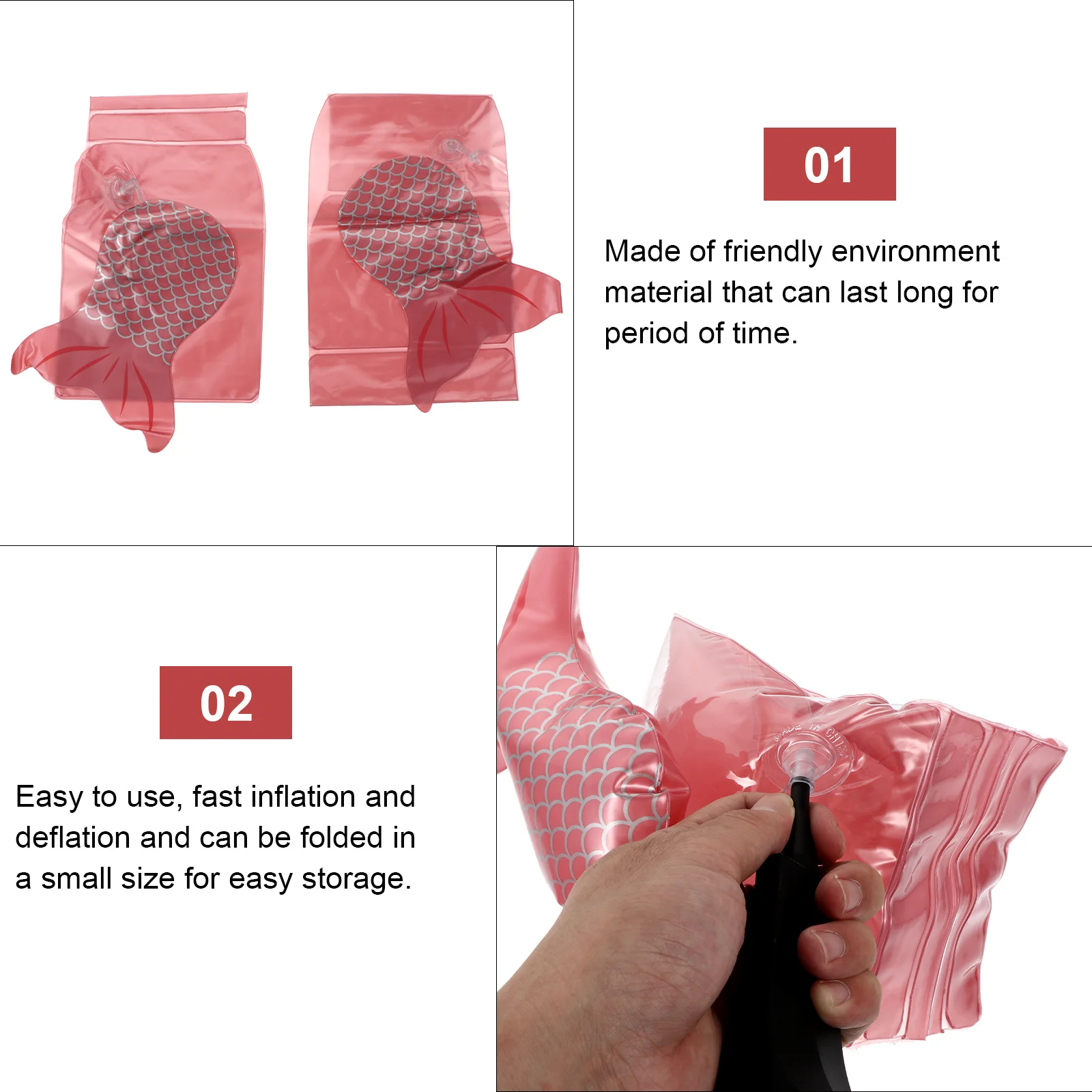 

1Pair Cartoon Kids Arm Swimming Rings Inflatable Float Sleeves Children Swim Aids Mermaid Pattern Swimming Armbands