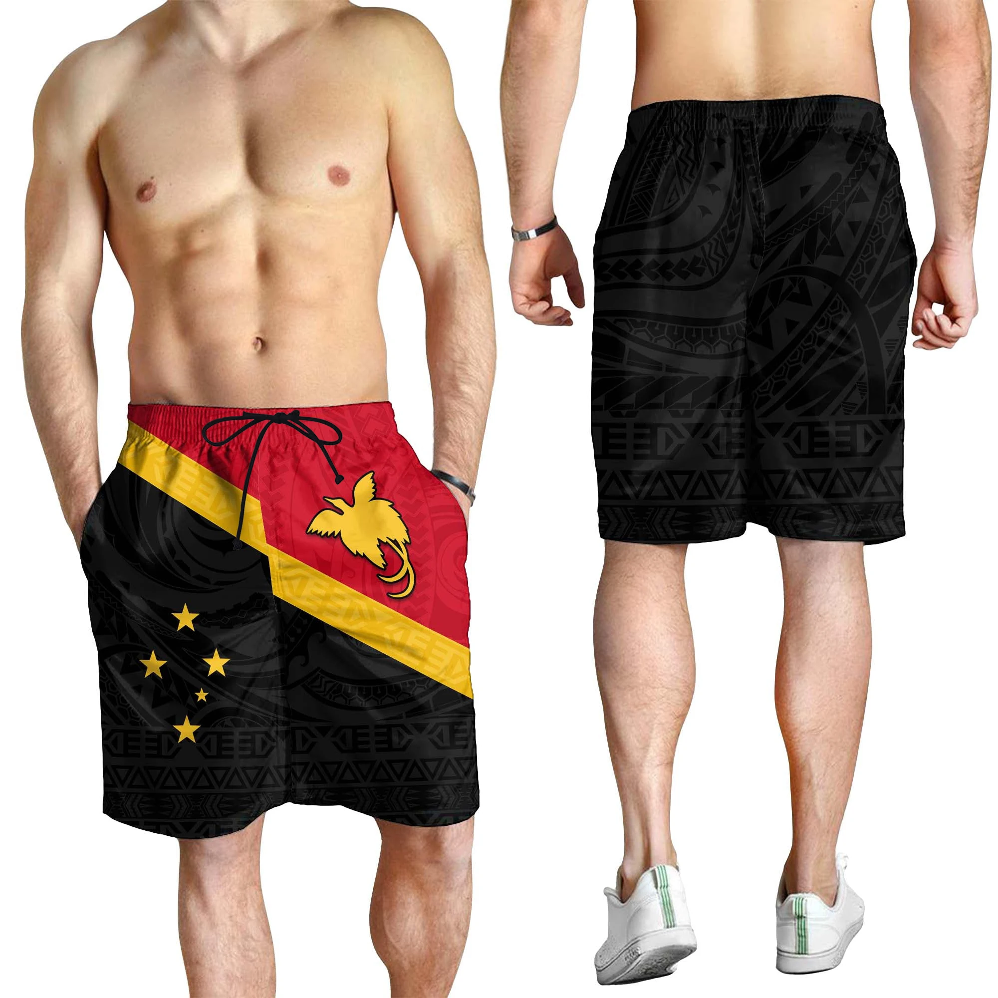 Papua New Guinea Rugby Union Pride Sport Game 3D Print Shorts Summer Beach Holiday Shorts Men's Swimming Sports Half Pants-2