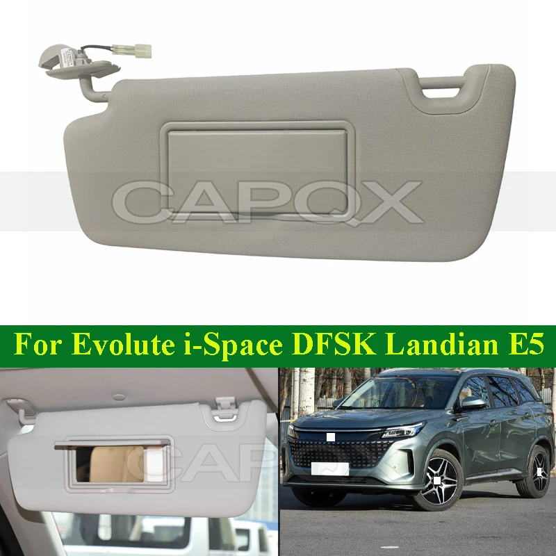 

CAPQX Grey Car Sunvisor Sun Visor For Evolute i-Space DFSK Seres Landian E5 Antidazzle Shade Sun Shield Sunshield with Mirror