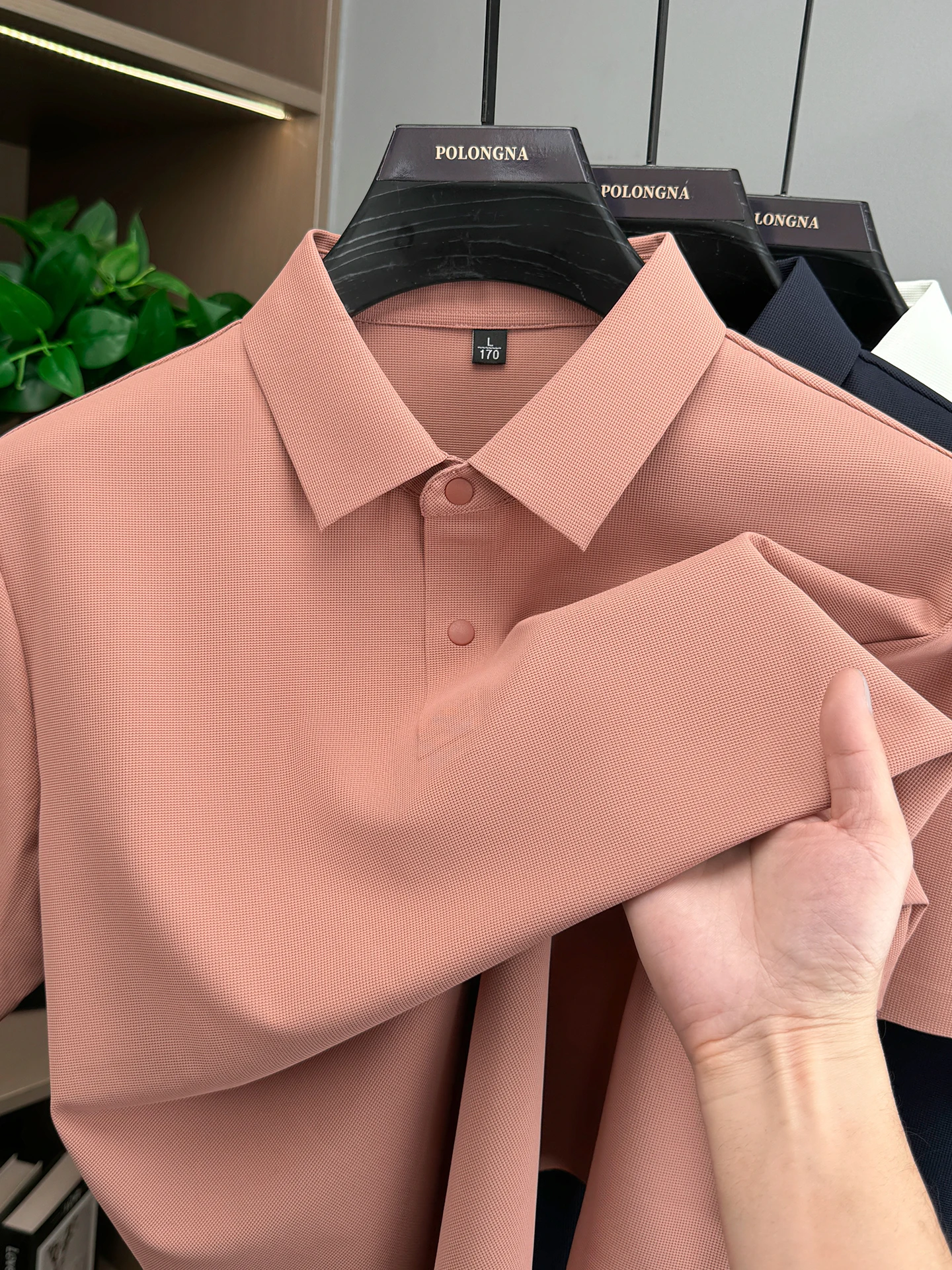 Fashion new solid color short sleeve polo shirt luxury ice silk breathable men summer business casual comfort versatile T-shirt