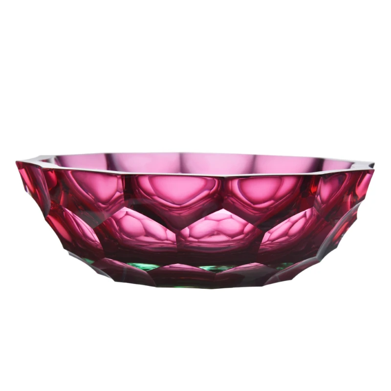 Modern light luxury crystal glass fruit plate creative home supplies