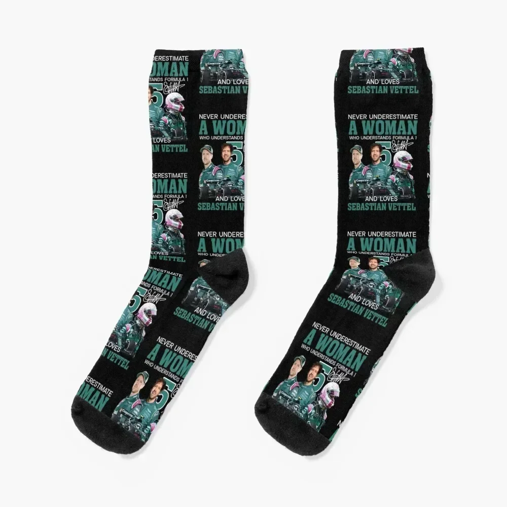 

sebastian vettel vintage retro Socks halloween christmas gift Mens Socks Women's