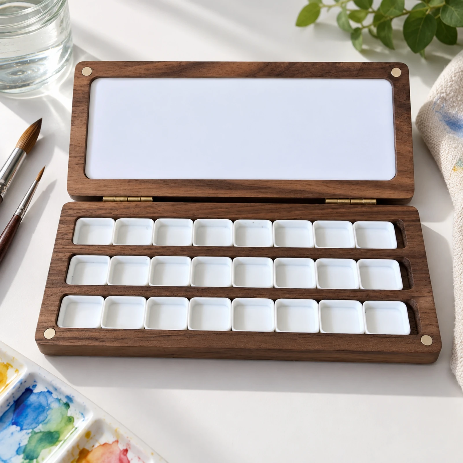 Paint Storage Box Space-Saving Watercolor Palette Box Art Supply Long-Lasting for Artists, Studio, Outdoor Painting