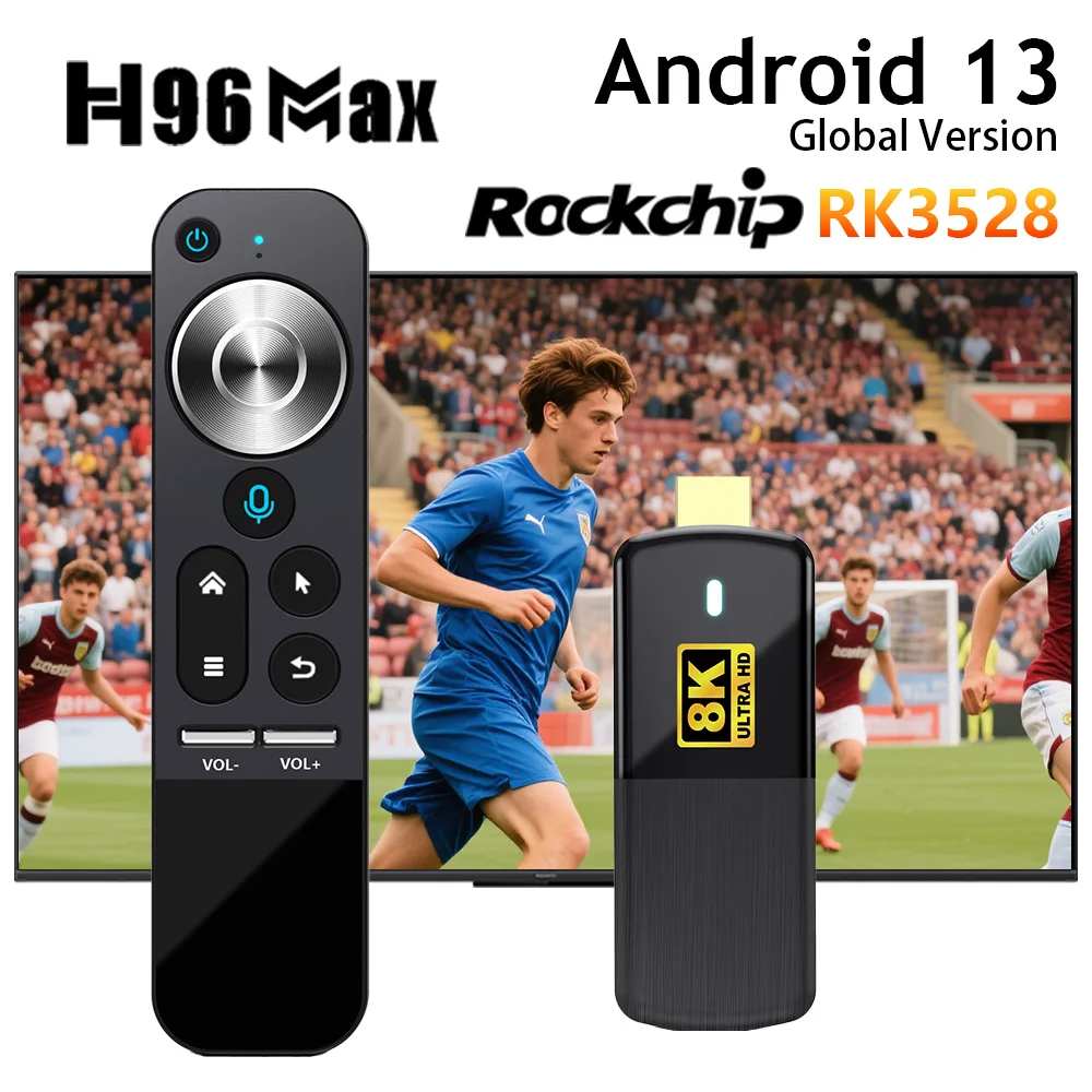 H96MAX M3 Smart TV Stick Wifi6 RK3528 TV Box Android 13 Dual WIFI6 BT 5.0 8K 2G16G Set Top Box Media Player