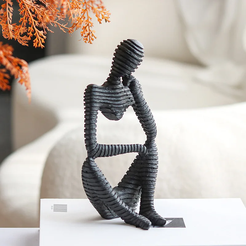 Nordic creative model house exhibition hall soft decoration living room hollow thinker sculpture abstract art figure ornament