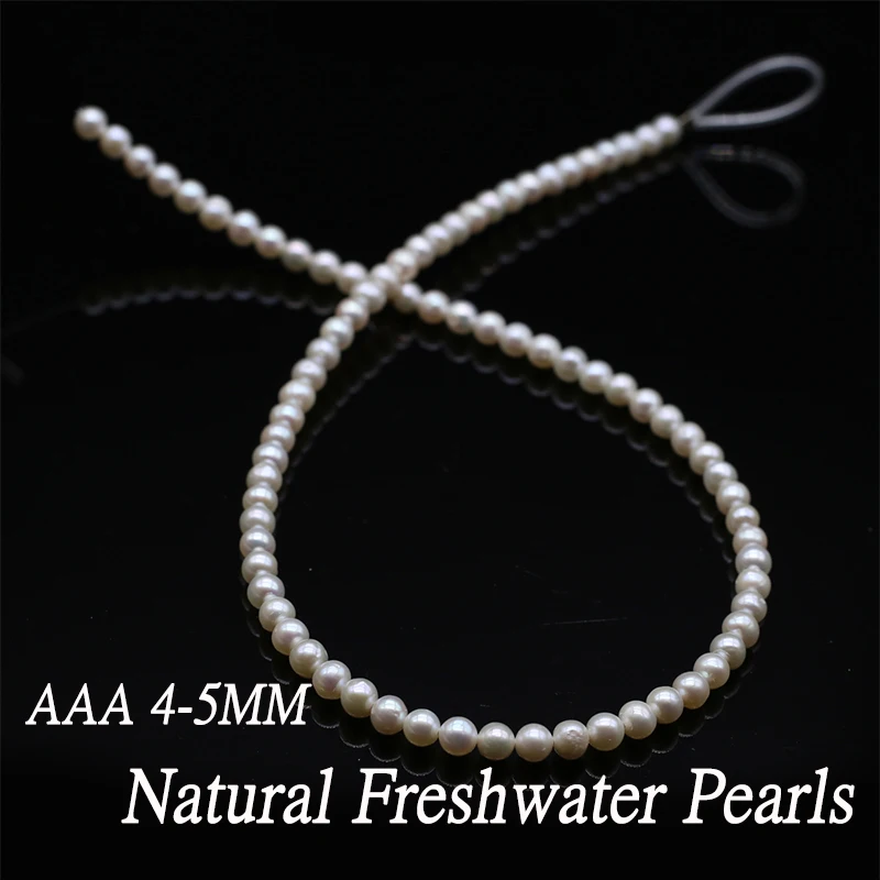 

Natural Freshwater Cultured Pearl Beads AAA Loose Round Pearl Bead for DIY Elegant Necklace Jewelry Making Findings 14inch