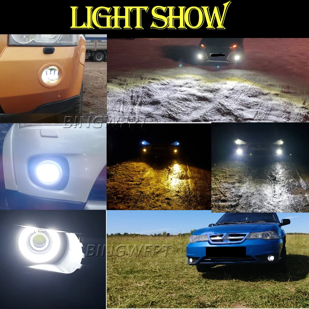 For Citroen DS3 2009-2018 Car H11 LED Fog Light Kit  Lens Angel Eye Daytime Running Light DRL 12V Accessories