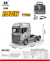 HUINA 1501 1/18 770S Plastic RC Tractor Truck Finished Model RTR 7.4V Battery Radio 19CH Light Sound Remote Control Car Toys