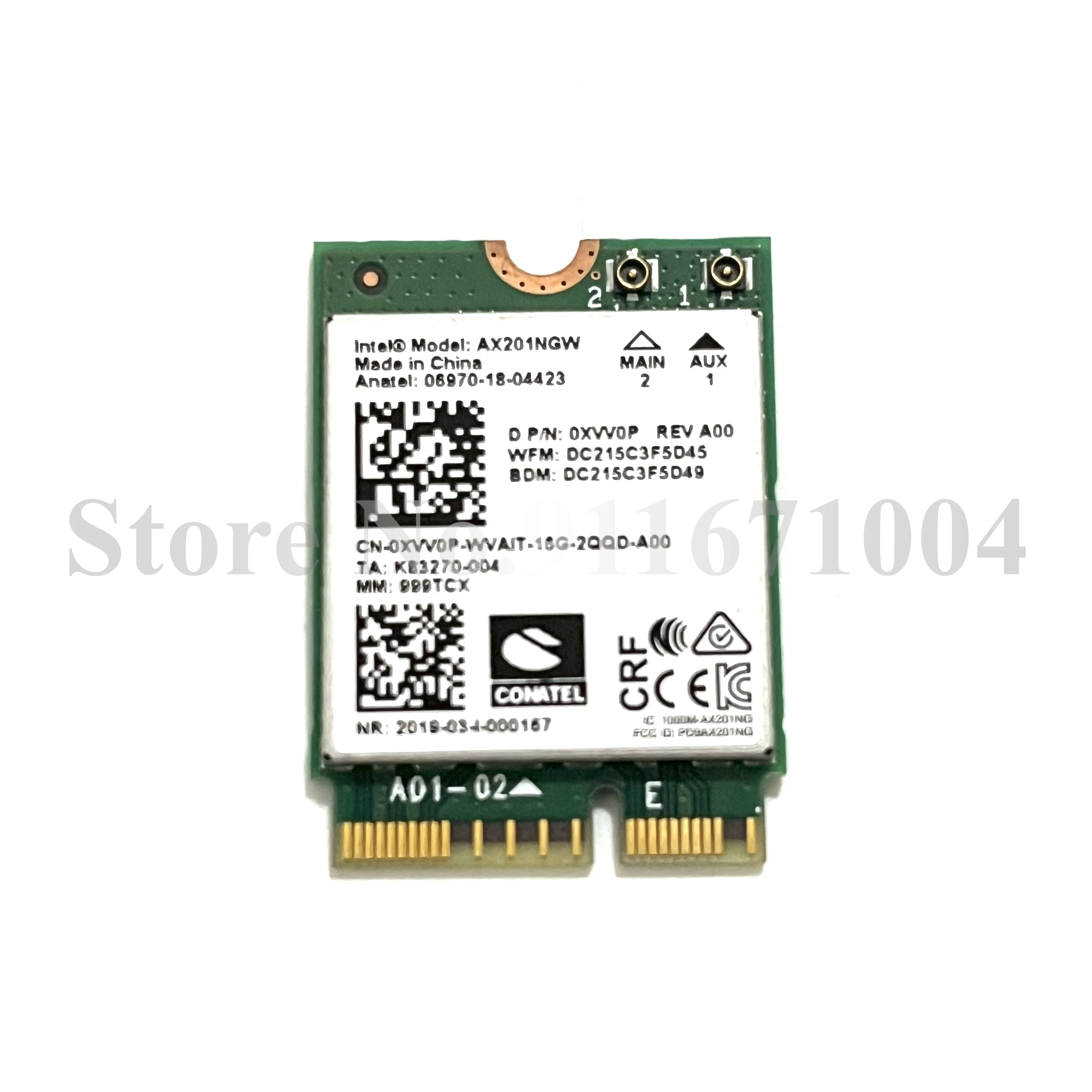 Wi-Fi 6 AX201 M.2 Key E CNVio 2 Wifi Card Dual Band 3000Mbps Wireless for Bluetooth 5.0 2.4Ghz/5Ghz AX201NGW