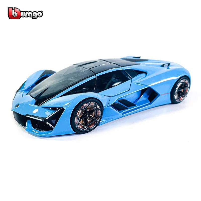 Bburago 1:24 NEW sky blue Lamborghini Terzo Millennio met Hray Alloy Luxury Vehicle Diecast Cars Model Toy Collection Gift