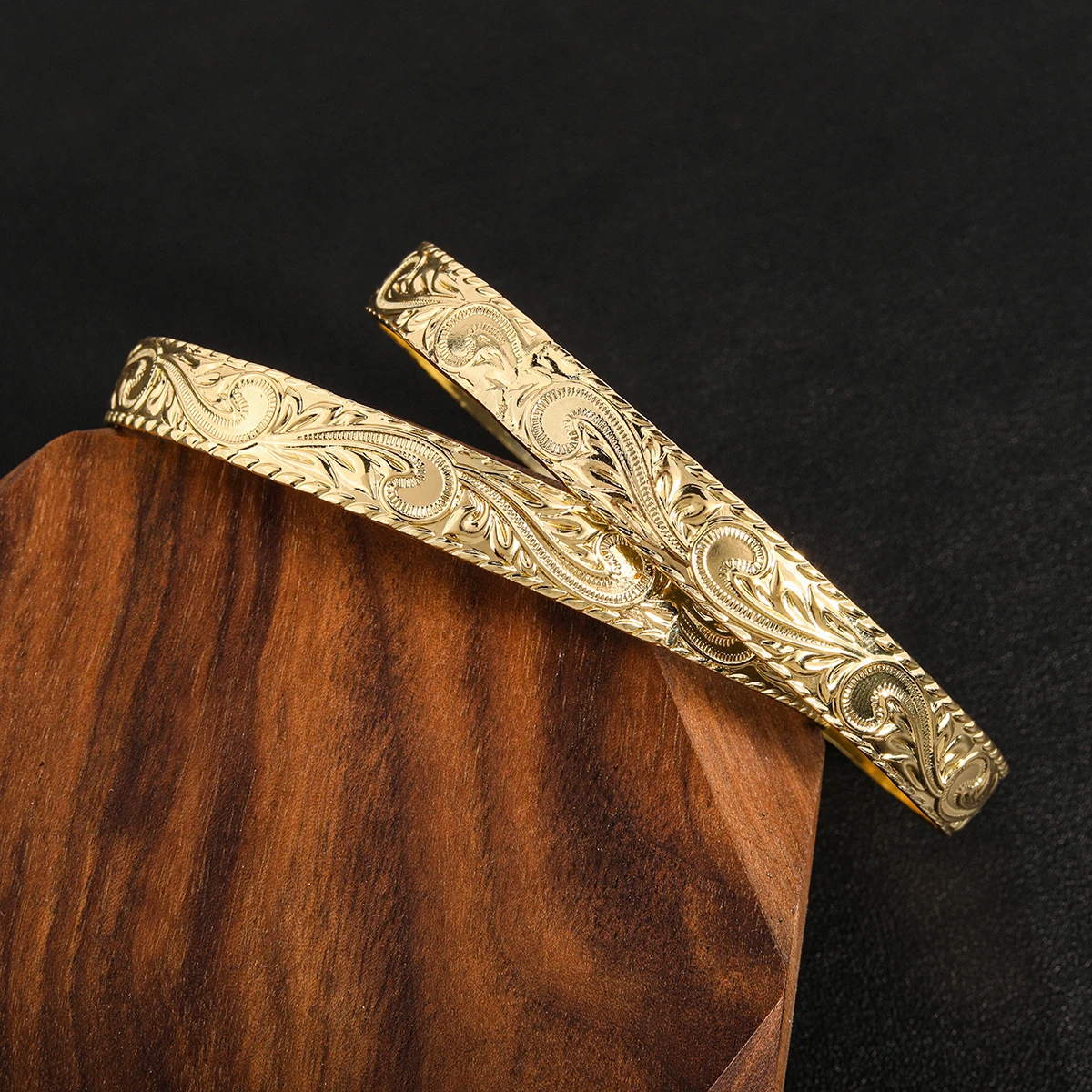 Brazalete de cobre con diseño de desplazamiento hawaiano de 10MM, joyería de isla