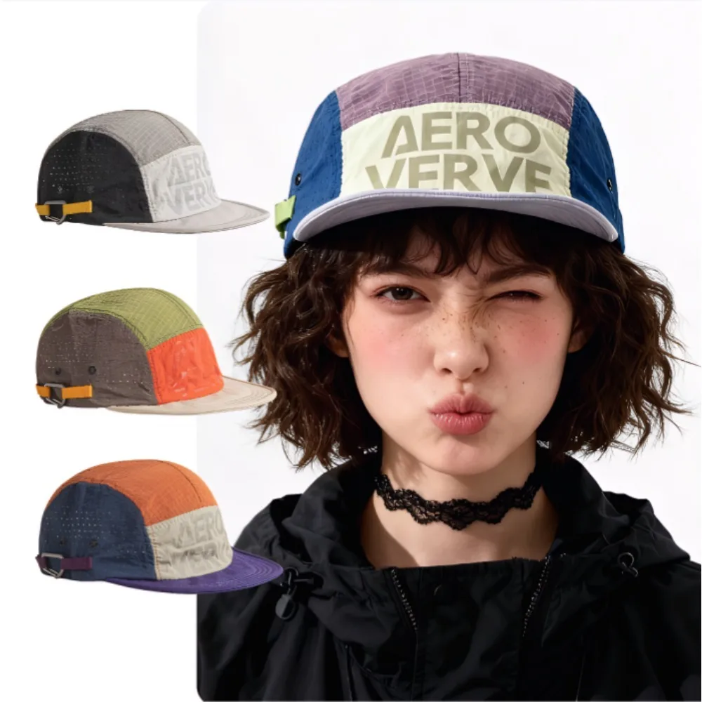 AliExpress NONE Nylon Mesh Baseball Cap Unisex Color Block Print Fashion Hat for Outdoor Sports Running Cycling