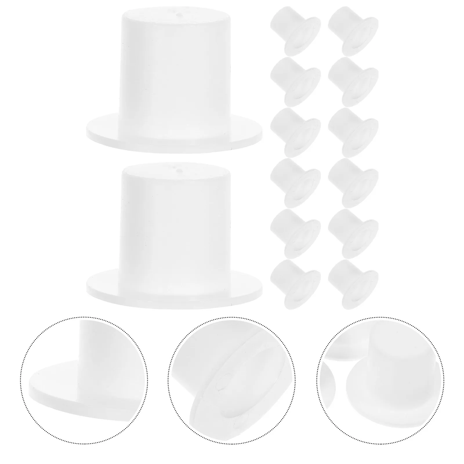 

100 шт. миниатюрных шляпок-клоунов, милые маленькие белые шляпки для поделок, детских праздников, аксессуары для рукоделия, декоративные принадлежности