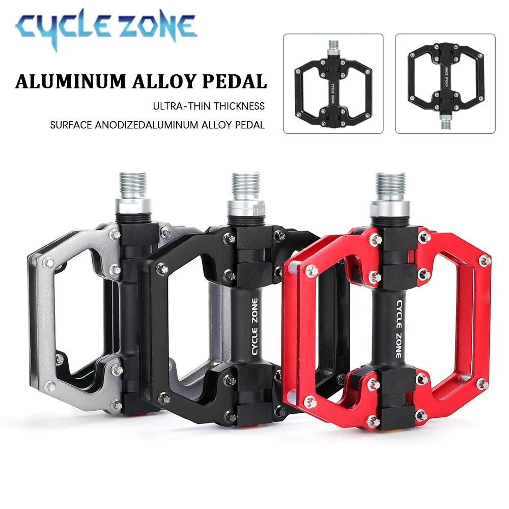 Alloy Sealed Bearing Bike Pedals Ultralight One-Piece CNC Non-slip Plating/Black Anodized for MTB BMX Road Cycling Accessories