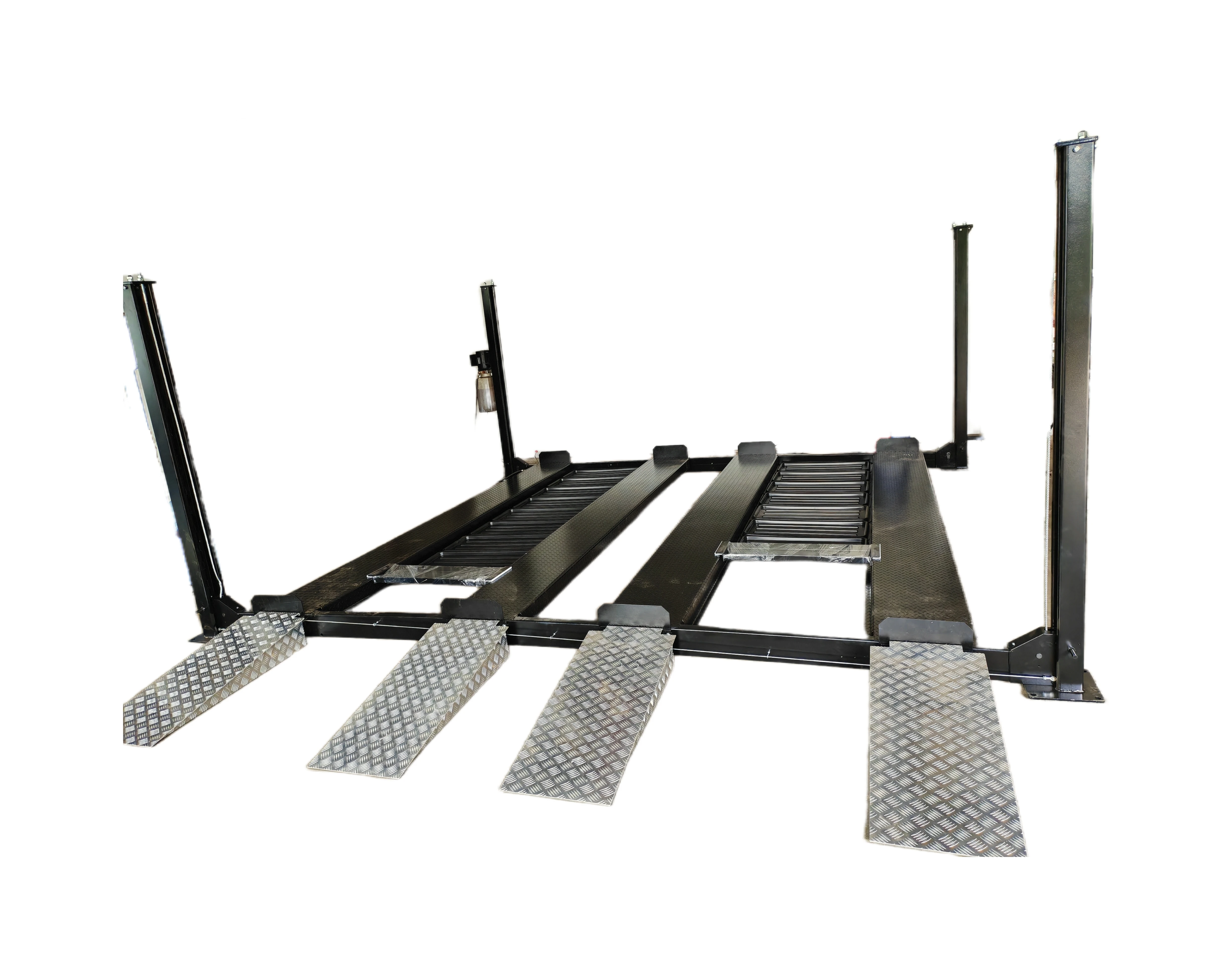 Best 4-Post Hydraulic Car Lift System Double Wide 4500kg Capacity Parking Hoist for Car Repair Center