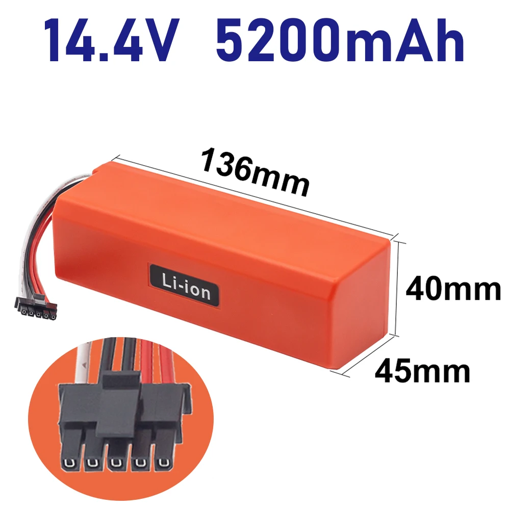 

14.4V 5200mAh 18650 lithium battery Suitable for Xiaomi Robot Pro vacuum mop 2 MJSTS1 C101 MJSTP new D099-4S2P