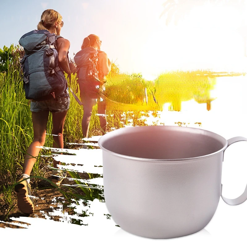 Camping Tableware Cookware Outdoor Fishing Home Office Pure Titanium Cup 500ML Coffee Milk Cup Environmental Friendly Tool New