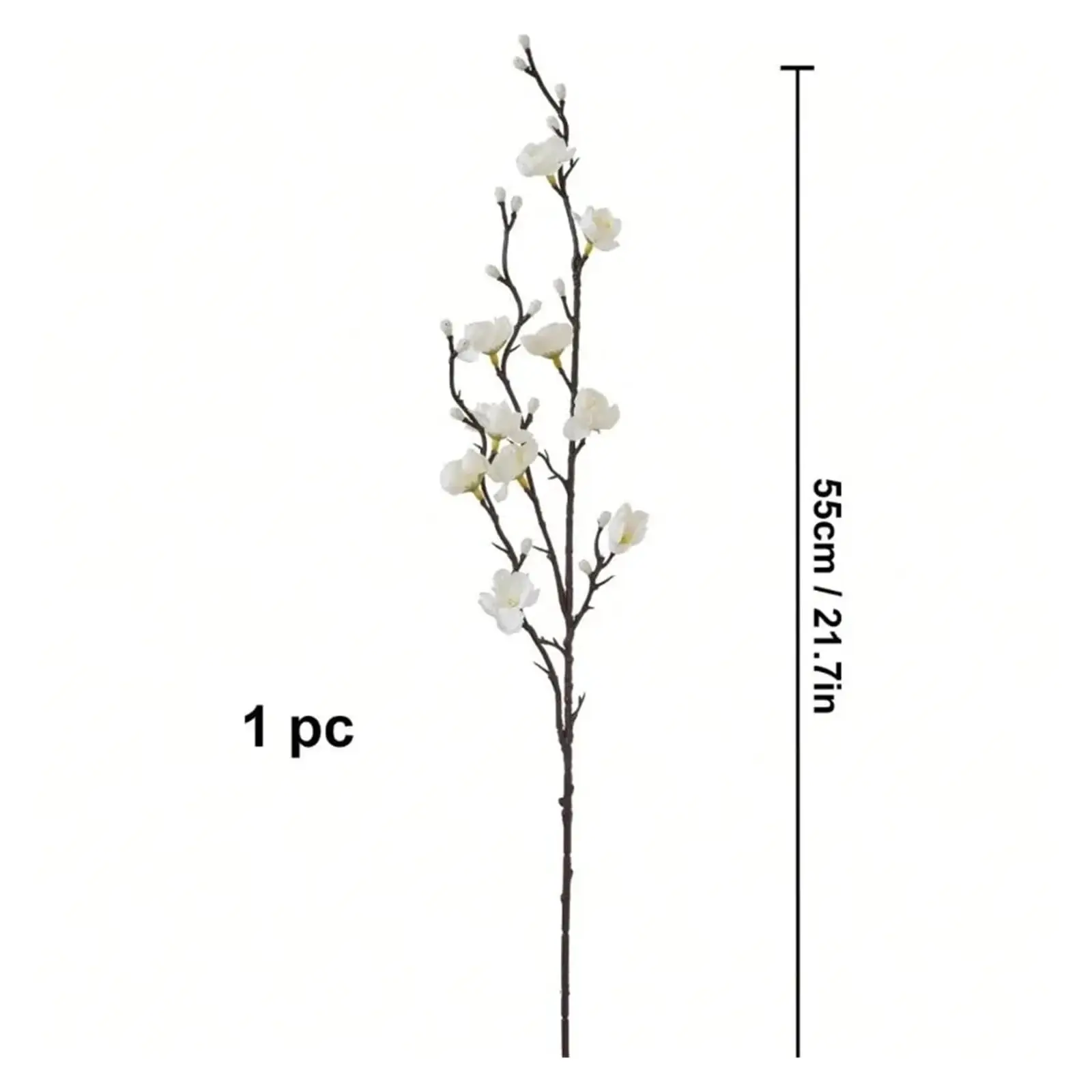 زهر البرقوق الاصطناعي 21.7 ''زيفة Wintersweet طويلة الجذعية الزهور البلاستيكية للمنزل فندق مكتب حفل زفاف حديقة الديكور #3