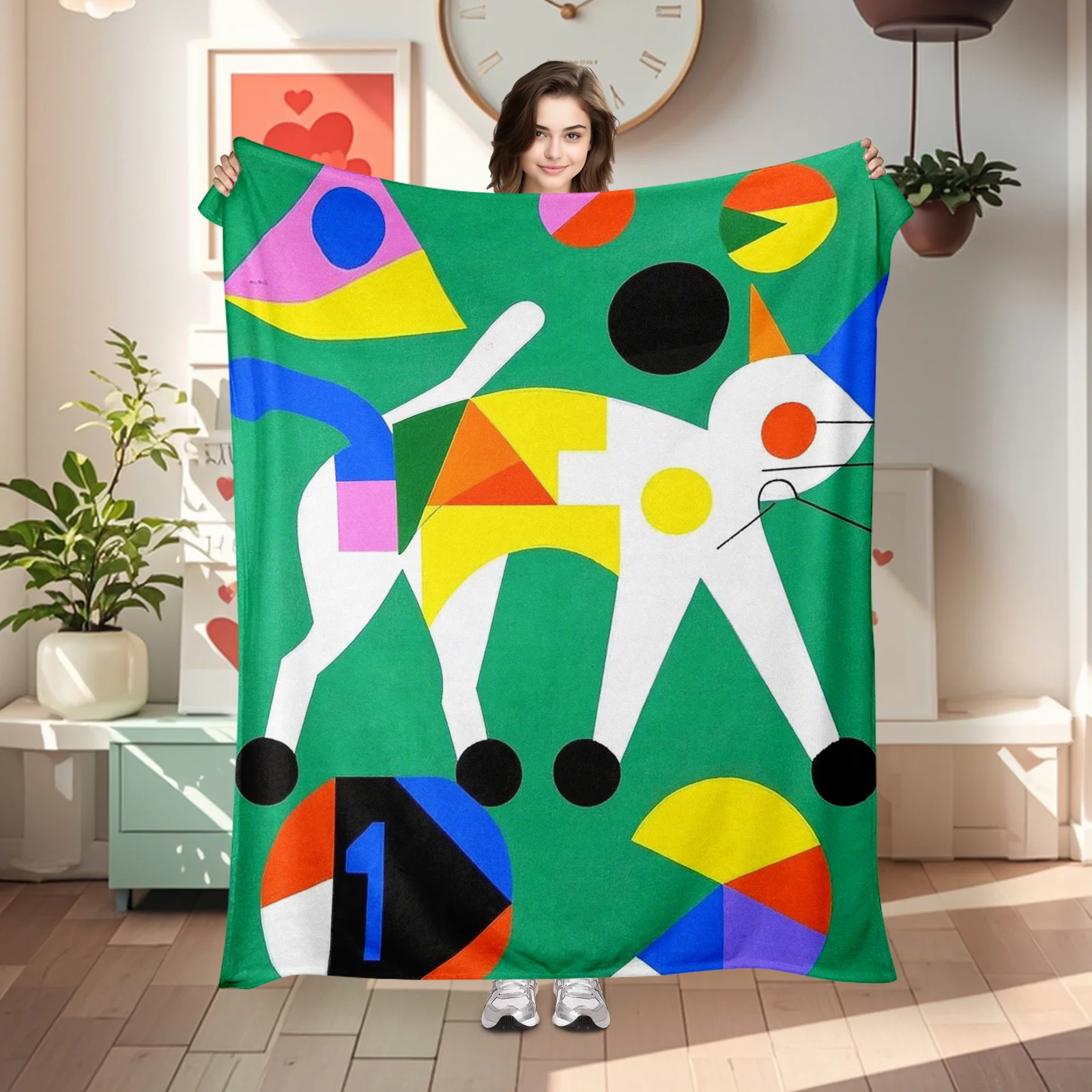 Fashion Meets Pet Love With This Colorful Geometric Cat Blanket An Ideal Gift For Special Ones