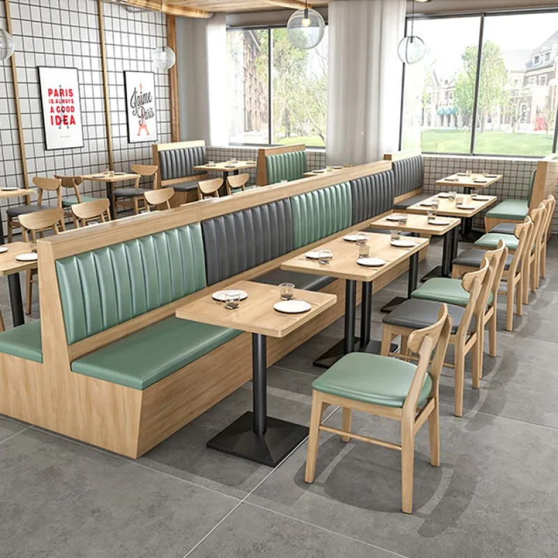 Commercial Use Furniture For Restaurant Table Chairs For Cafe Restaurant Modern Restaurant Sets Banquette Double Booth