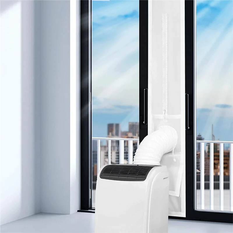 

ABJY-Portable AC Sliding Door Vent Kit 100% Sealing Door Seal Kit For Portable Air Conditioner And Tumble Dryer D