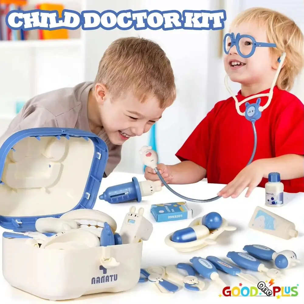 Simulação dentista caixa médico fingir role play kit jogo educativo rpg jogos criança estetoscópio médico conjunto azul/rosa