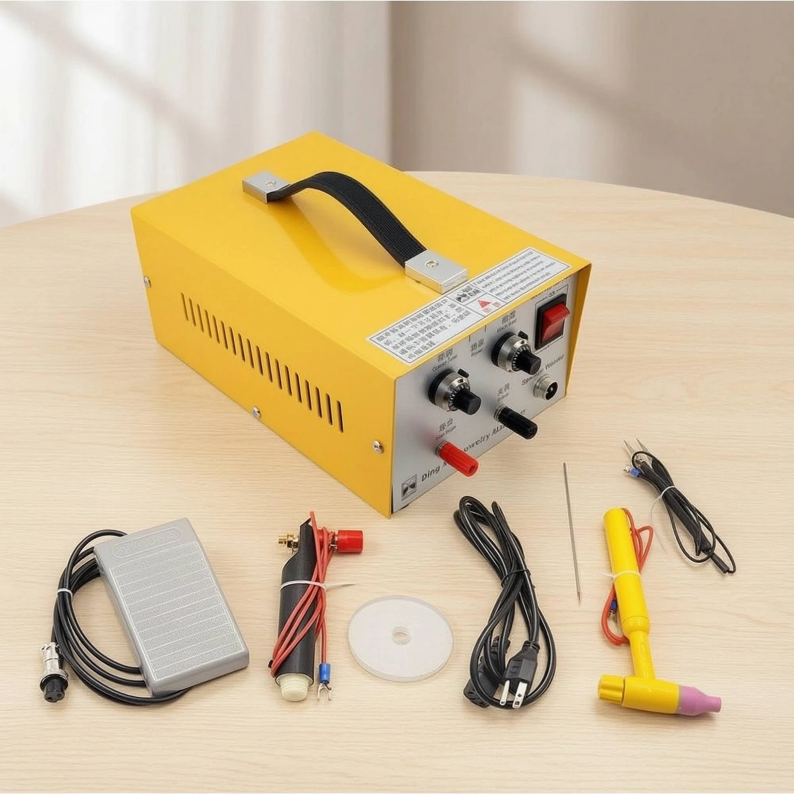 Joining Kit with Tungsten Electrode Needle 30A Joining Machine with Foot Switch Jewelry Point Welder 200W for Jewelers