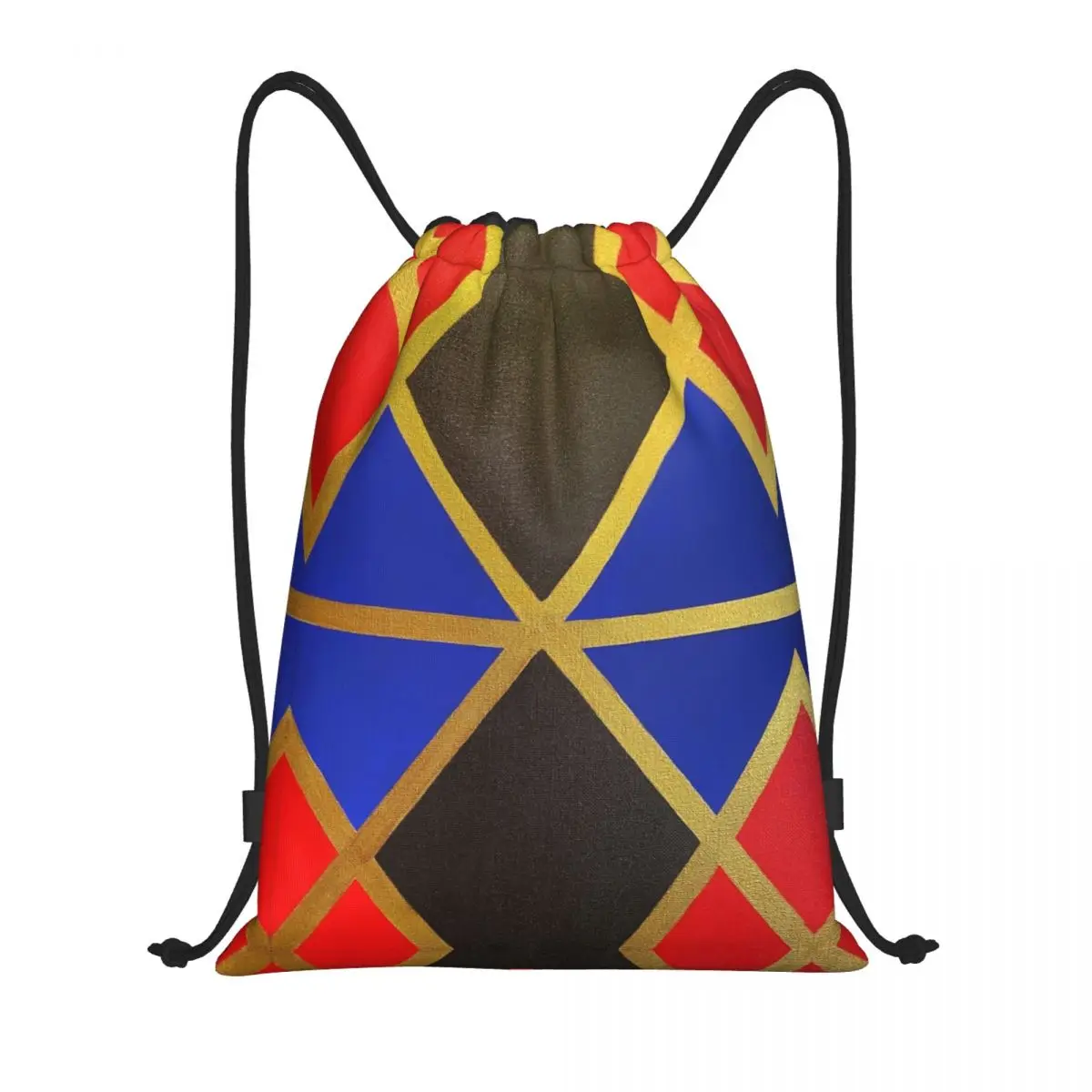 

ANKARA SHIELD Geometric Ankara Drawstring Bags Basketball Backpack Gym Sackpack Ankara Shield String Bag for Yoga