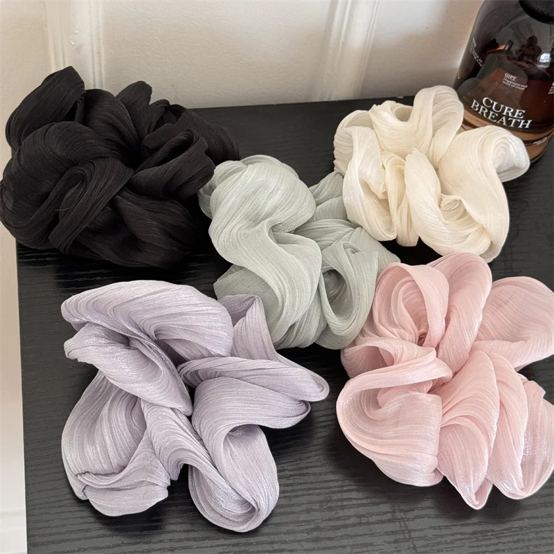 Weiches Garn Scrunchies Glänzender Stoff Haarseil Sommer Buntes elastisches Haarband Pferdeschwanzhalter Gummiband Damen Haarschmuck