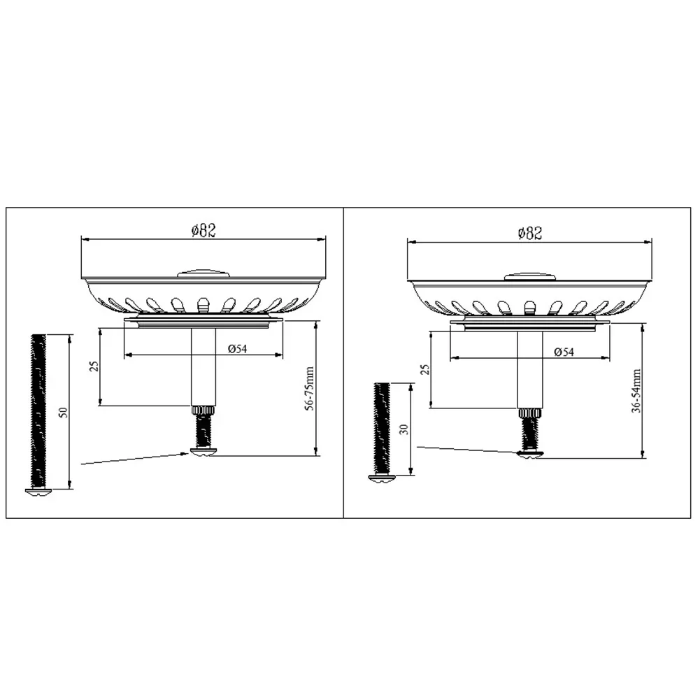 Kitchen Sink Strainer Waste Plug  82mm Basin Drain Filter Bathroom Kitchen Sink Accessories For Sink Replacement - Image 6