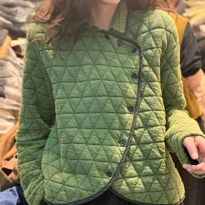 2023 novo outono inverno mulheres parkas moda coreano solto curto lapela manga longa para baixo casaco de algodão feminino jaquetas casacos ewrf