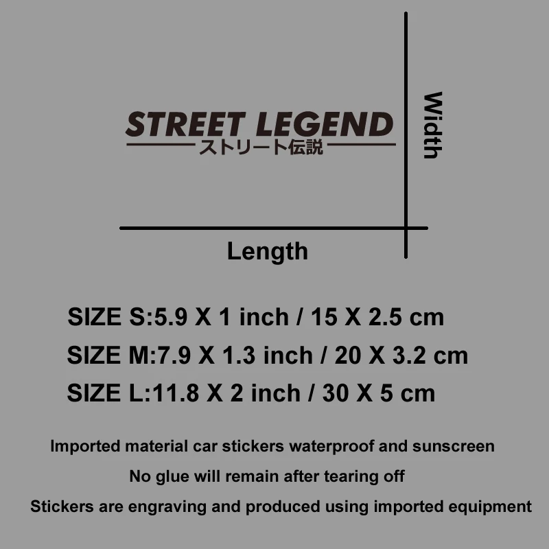 Street Legend Japanese JDM Decals CreativeFunny Stickers for Cartoon Fans&Lover, High Quality for Car Trucks Motorcycles&Laptops