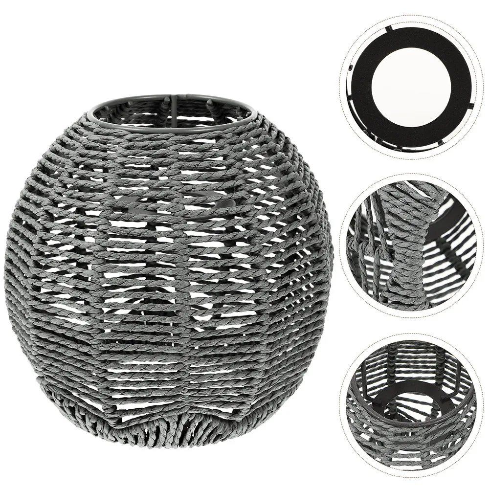 

2Pcs Woven Lamp Shade Handwoven Paper Rope Pendant Lamp Shade Rustic Boho Lampshade for Living Room Dining Hotel Decor