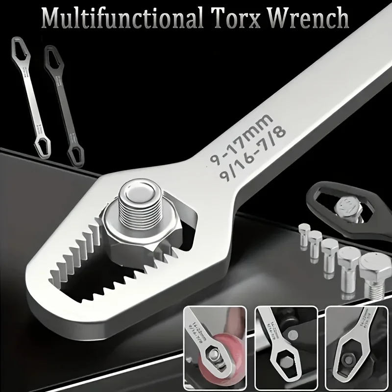 Multi-Function Double-Ended Wrench, 8mm-22mm Universal Self-Tightening Wrench, Durable Hand Tool for Car Repair & Maintenance