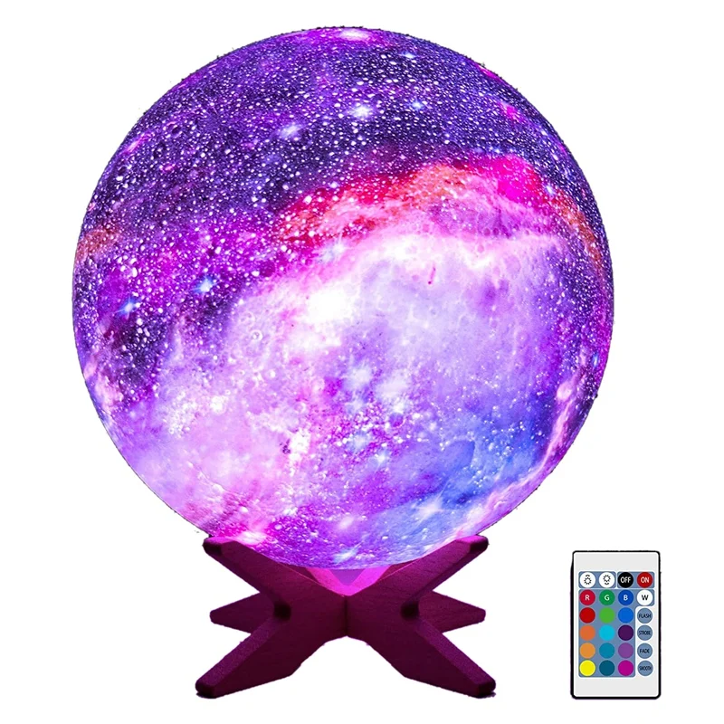 아이 방용 달 램프 야간 조명, 갤럭시 라이트 달 조명, 방 장식, 충전식 생일 선물