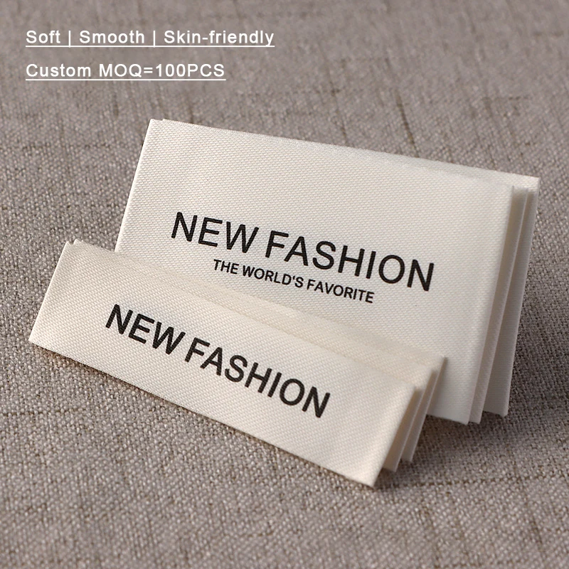 Custom Matte Cotton Belt Printing Labels – Washable Silky Soft Main Label, DIY Logo & Size Personalized for T-Shirt Clothing