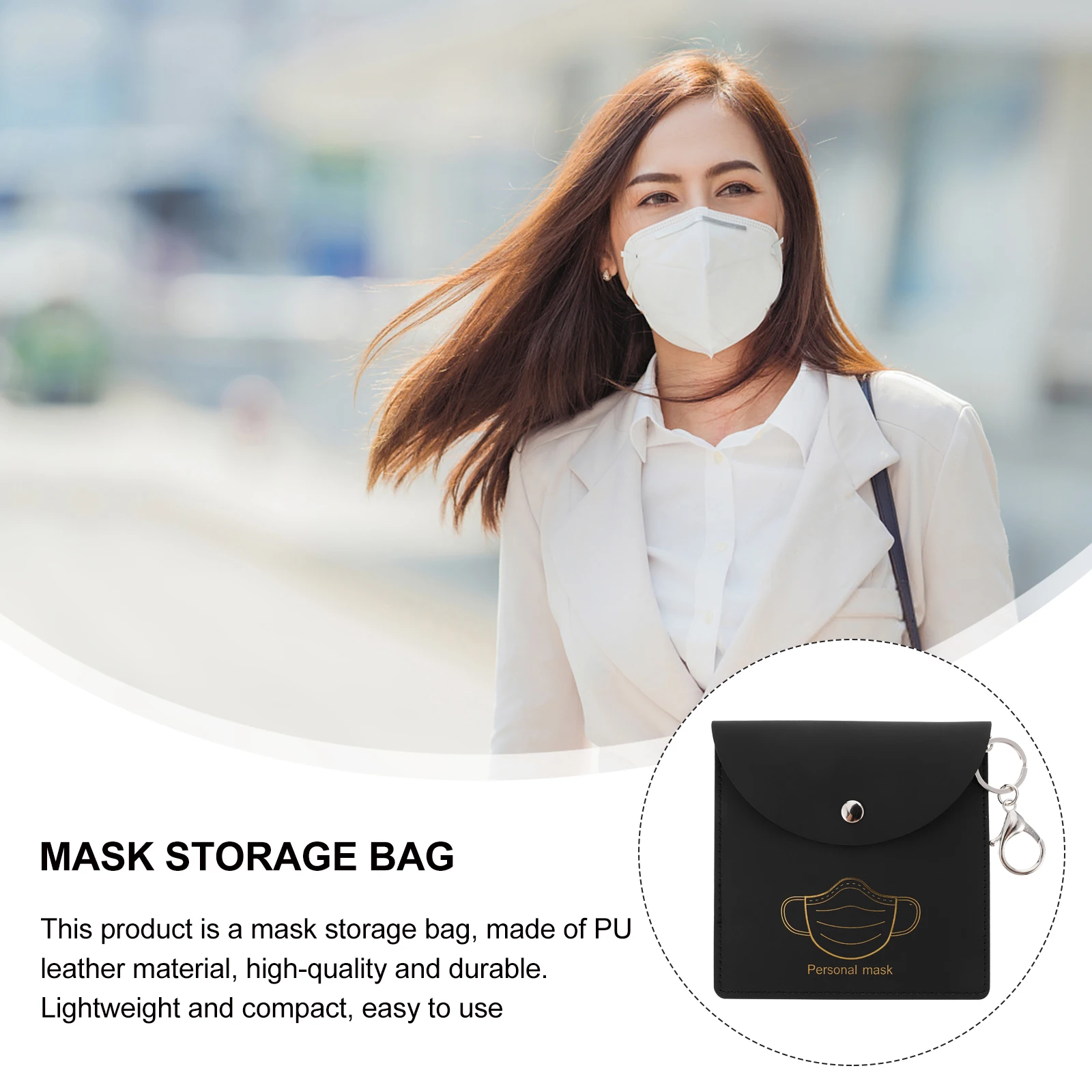 

Mask Storage PU Portable Portable Mask Clip Clip Container Face Covering Organizer Dustproof Travel Health Care