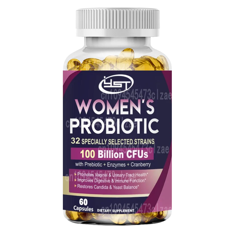 Probiotics for Women, 100 Billion CFU 32 Strains, with Prebiotic Fiber, Enzymes & Cranberry, Vaginal Urinary Digestive & Immune