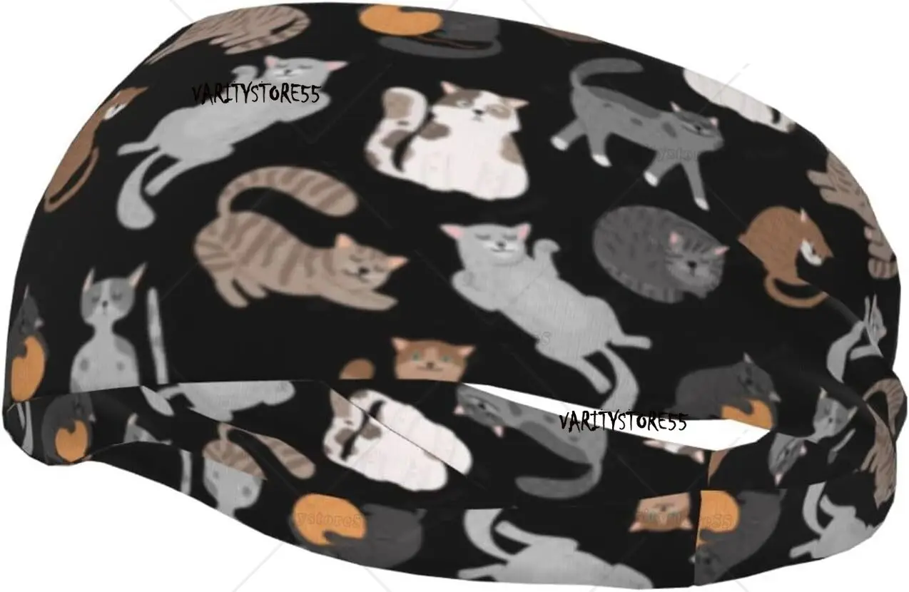 

Headband for Women Mens Shorthaired Cat Cycling Sweatband Fashion Wide Hairband for Hiking