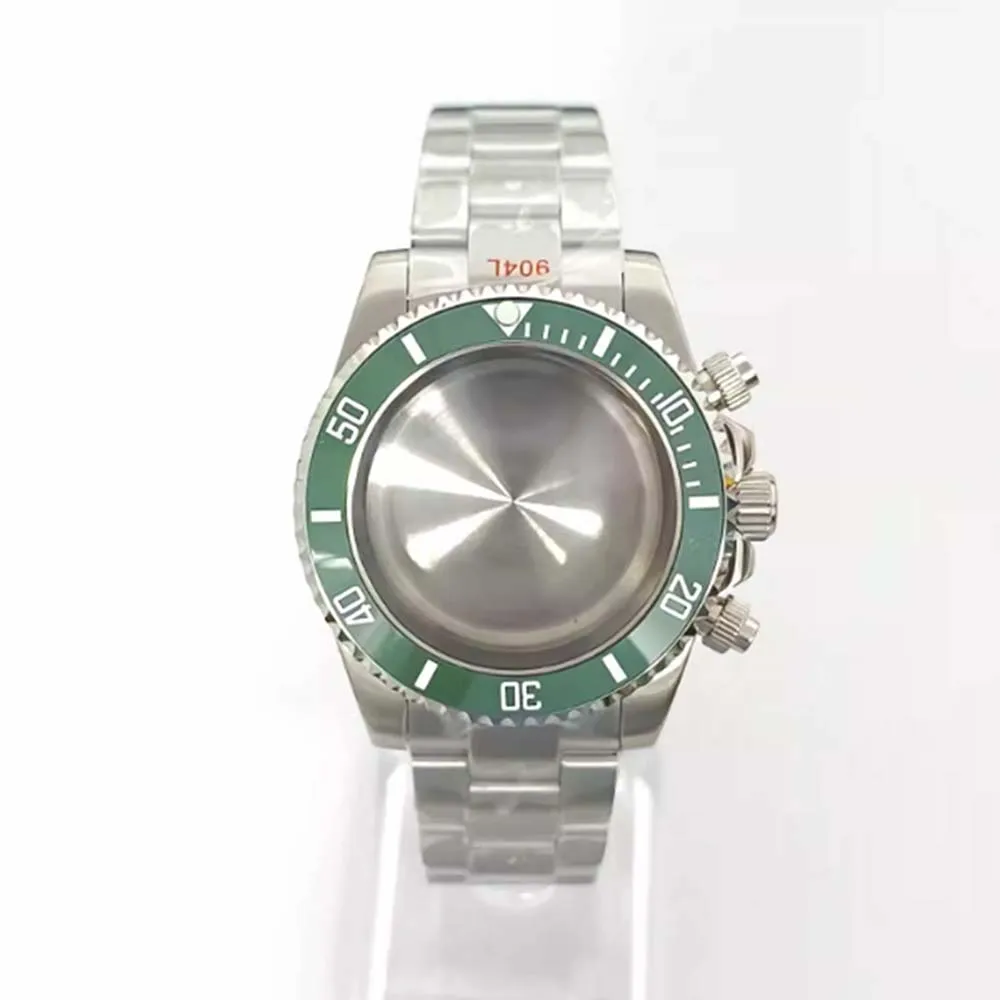 طقم ساعة كرونوغراف من الفولاذ المقاوم للصدأ 40 ملم، سوار ساعة من زجاج الياقوت VK63، لحركة كوارتز VK63 #5