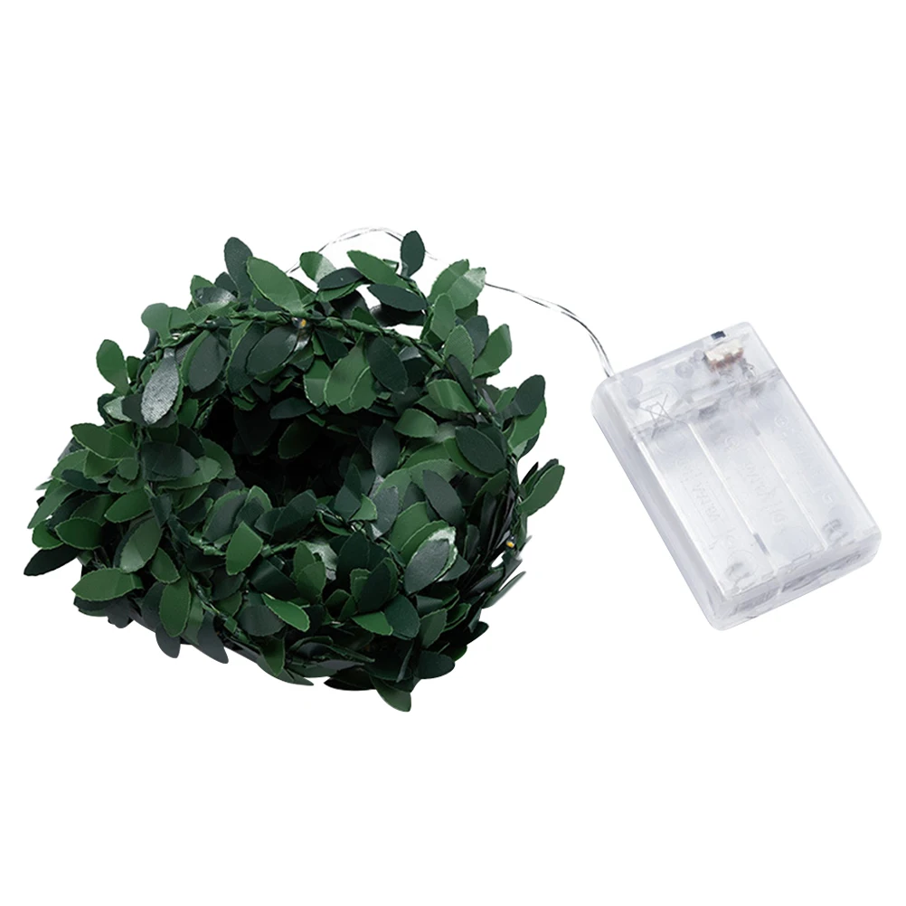 

PVC LED String Lights 3M Warm White Waterproof Decor for Home Party Holiday Festival Lighting ChristmasGreen Leaf Vines