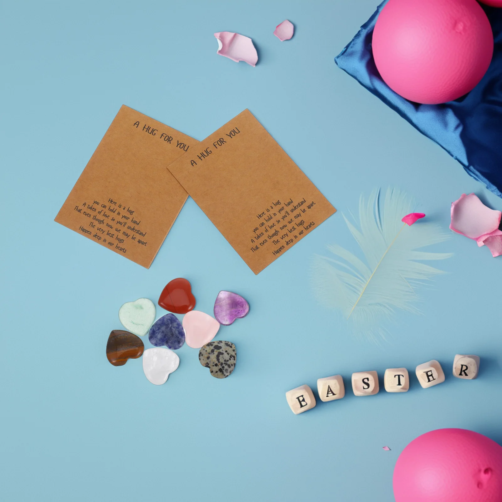 1Set Heart Crystal Stone Greeting Card Set for Valentine's Day Mother's Day Presents for Women Love Cards DIY Romantic Gift