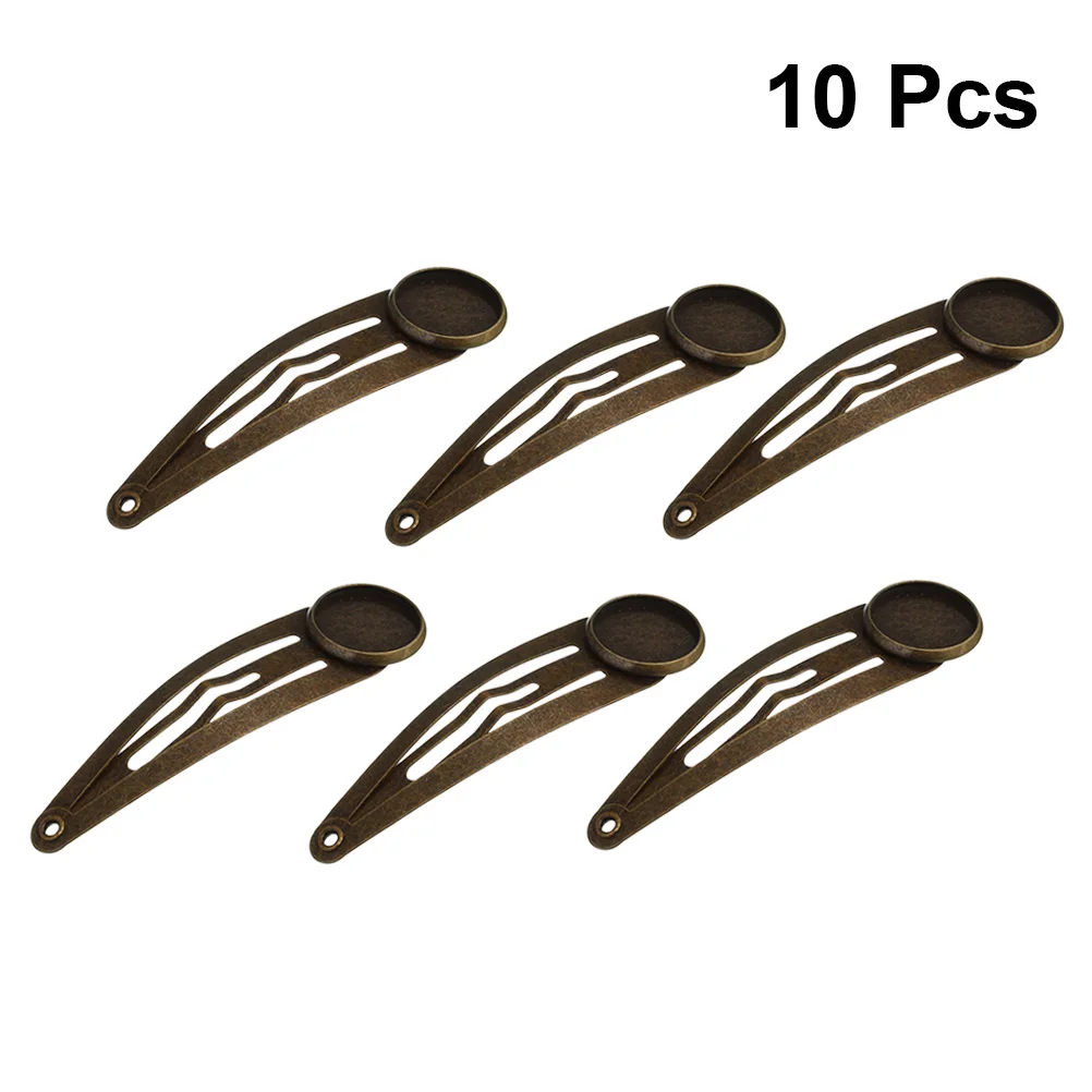 

10 Pcs Hair Clip Hairpin Accessories Small Silver Barrette Clips Bottom Bracket Cute Snap