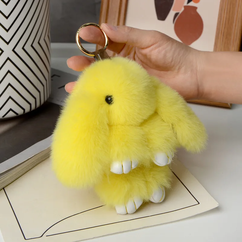 15cm Kawaii Plush Rabbit Keychain Pendant Women Bag Car Key Chain Pendant Decoration Jewelry Bags Hangings Accessories Gifts Toy