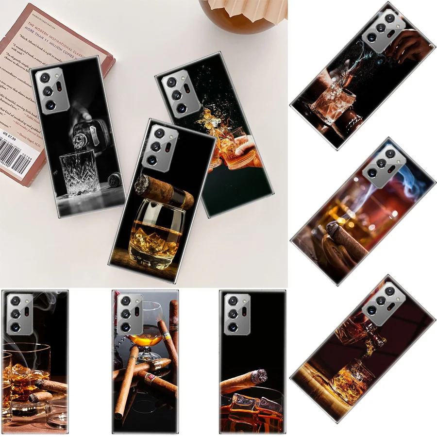 Strong Whiskey With Cigarettes Phone Case For Galaxy Samsung A03 A03S A13 A23 A33 A53 A73 A54 A34 A24 A14 5G A04 A04S A9 A8 A7 A