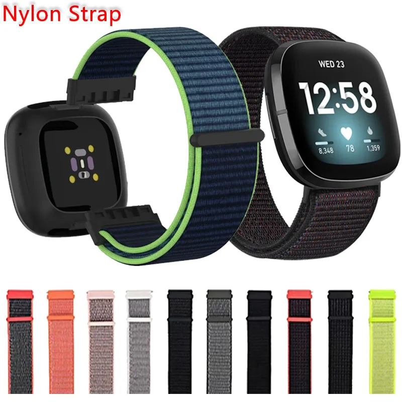 Esporte pulseira de náilon para fitbit versa 4/versa 3 respirável confortável pulseira para fitbit sense 2/sense acessórios pulseira