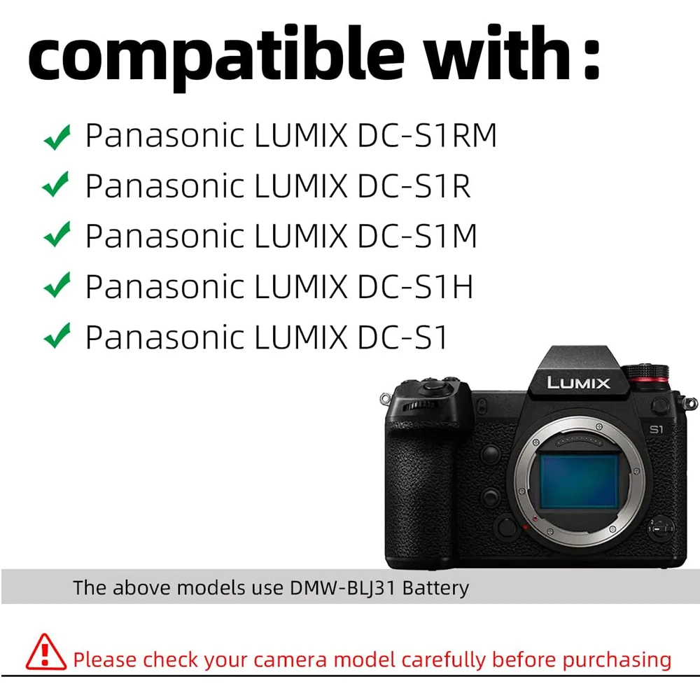 DMW-DCC16 DC Coupler Replace DMW-BLJ31 Dummy Battery AC Power Adapter Kit for Panasonic Lumix DC-S1RM,DC-S1R,DC-S1M,DC-S1H,DC-S1