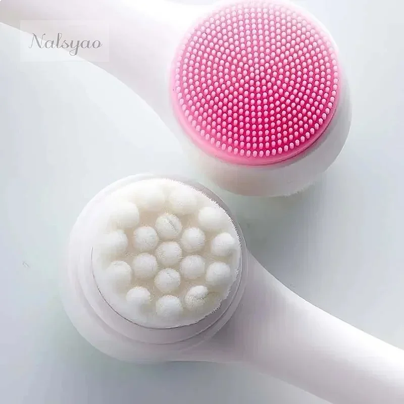 CNK Wholesale 3D Bilateral Silicone Facial Cleanser Brush Soft Manual Massage Double Sided Face Brush